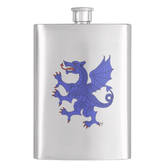Flasque Dragon Rampant Azure (devant)