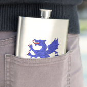 Flasque Dragon Rampant Azure (En situation)