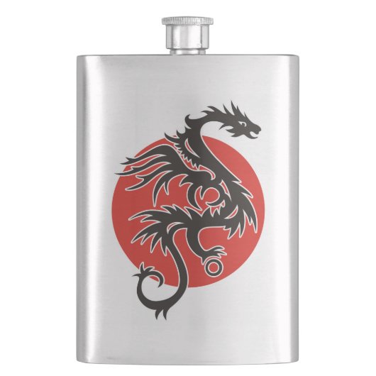 Flasque Dragon Sun - noir rouge blanc + vos idées (devant)