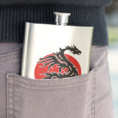 Flasque Dragon Sun - noir rouge blanc + vos idées (En situation)