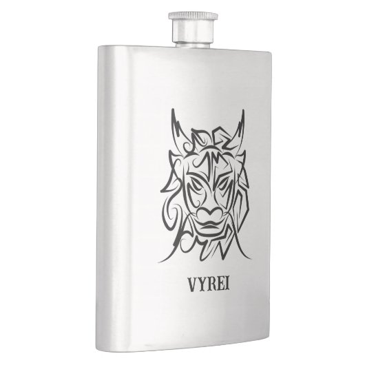 Flasque Dragon tribal noir et blanc (Droite)