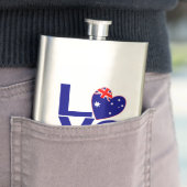 Flasque Drapeau d'amour Blue Australia (En situation)