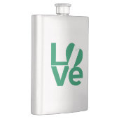 Flasque Drapeau de coeur de l'amour vert nigérian (Droite)