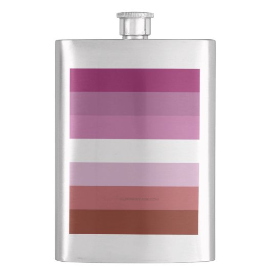 Flasque Drapeau de fierté lesbienne de SlipperyJoe féminin (devant)
