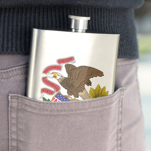 Flasque Drapeau de l'Illinois (En situation)