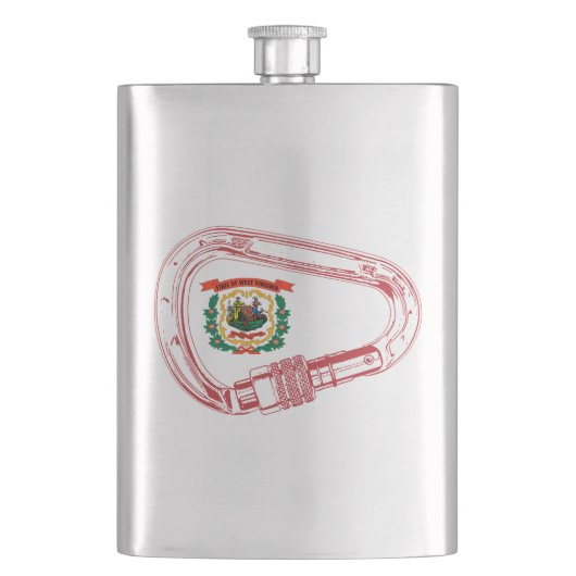 Flasque Drapeau de Virginie-Occidentale Escalade carabiner (devant)