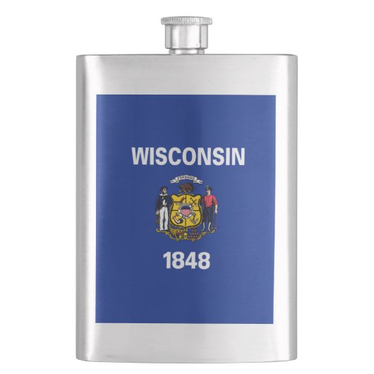 Flasque Drapeau du Wisconsin (devant)