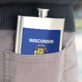 Flasque Drapeau du Wisconsin (En situation)