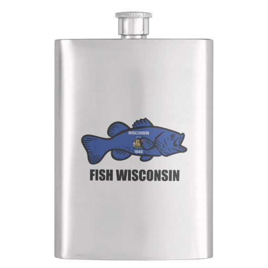 Flasque Drapeau du Wisconsin de poisson (devant)