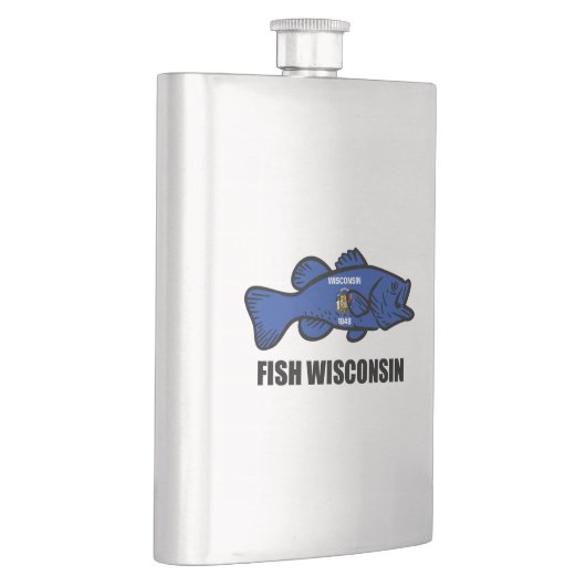 Flasque Drapeau du Wisconsin de poisson (Droite)