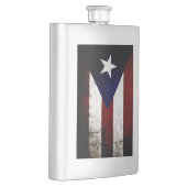 Flasque Drapeau grunge noir de Porto Rico (Droite)