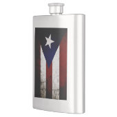 Flasque Drapeau grunge noir de Porto Rico (Gauche)