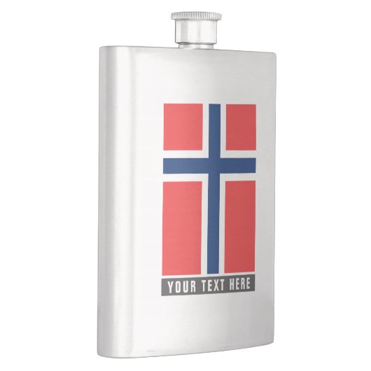 Flasque Drapeau norvégien de cadeau fait sur commande de (Droite)