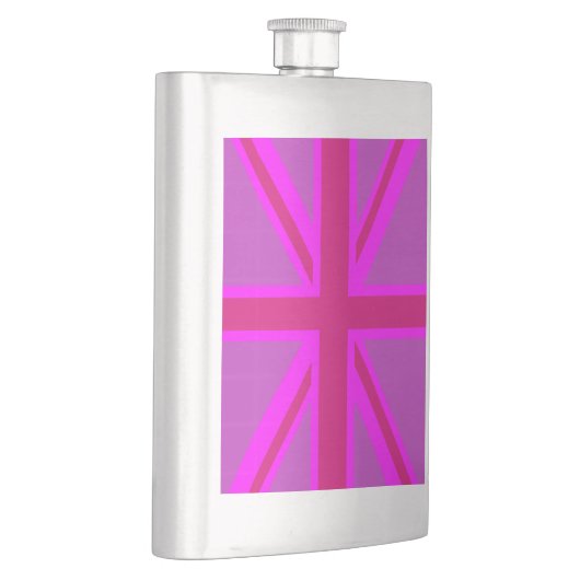 Flasque Drapeau rose Fuchsia Union Jack (Droite)