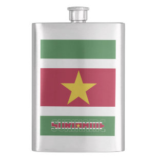 Flasque Drapeau Suriname Élégant patriotique