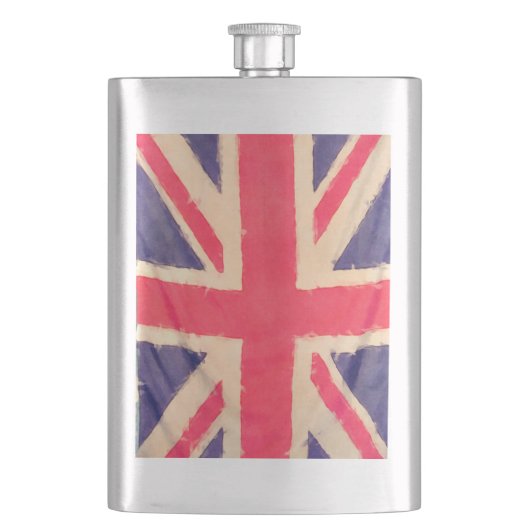 Flasque DRAPEAU UNION JACK grunge (devant)