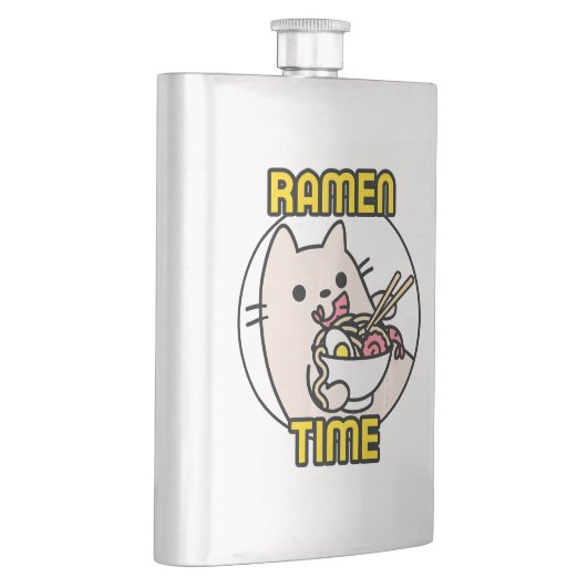 Flasque Drôle Chat Manger Ramen Amoureux des chats Proprié (Droite)