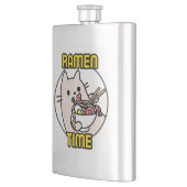 Flasque Drôle Chat Manger Ramen Amoureux des chats Proprié (Gauche)