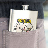 Flasque Drôle Chat Manger Ramen Amoureux des chats Proprié (En situation)