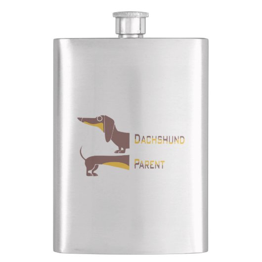 Flasque Drôle mignon dachshund pour parent chien long (devant)