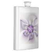Flasque Élégance florale Art fractal violet abstrait moder (Droite)