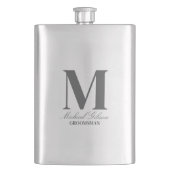 Flasque Elegant Monogram & Name Groomsmen Gift Flask (devant)