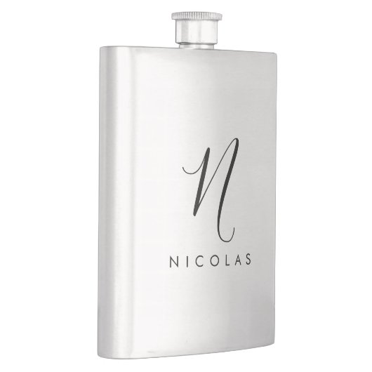 Flasque Élégant monogramme classique (Droite)