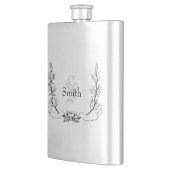 Flasque Élégant Monogramme gravé Vintage (Gauche)