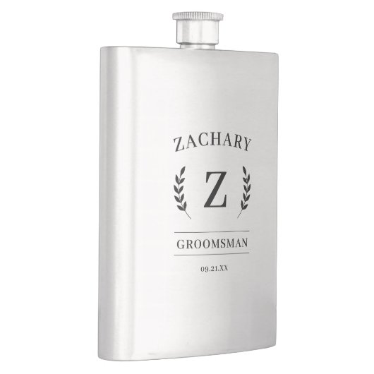 Flasque Élégant Monogramme Groomsmen Cadeau de mariage (Droite)