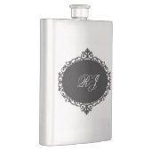 Flasque élégant noir monogramme argent (Droite)
