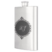 Flasque élégant noir monogramme argent (Gauche)