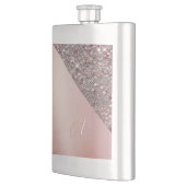 Flasque Elegant Rose Gold Monogram Classic Flask (Gauche)