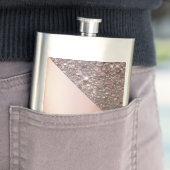 Flasque Elegant Rose Gold Monogram Classic Flask (En situation)