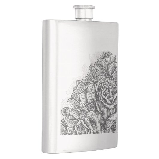 Flasque Élégant Rose gravé (Droite)