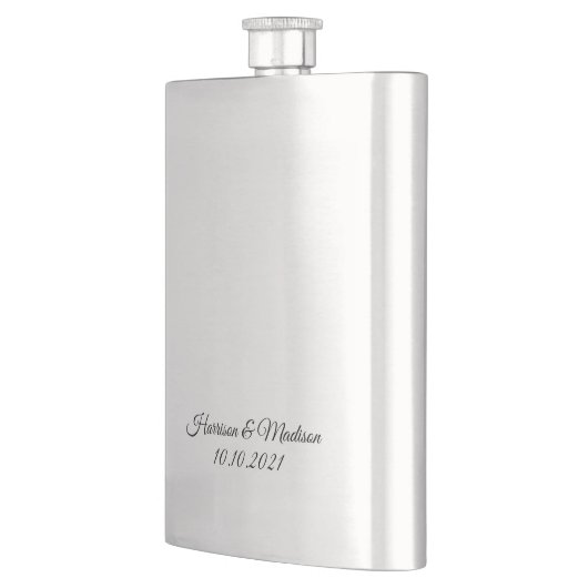 Flasque Elégant script personnalisé texte chic cadeau Mari (Gauche)