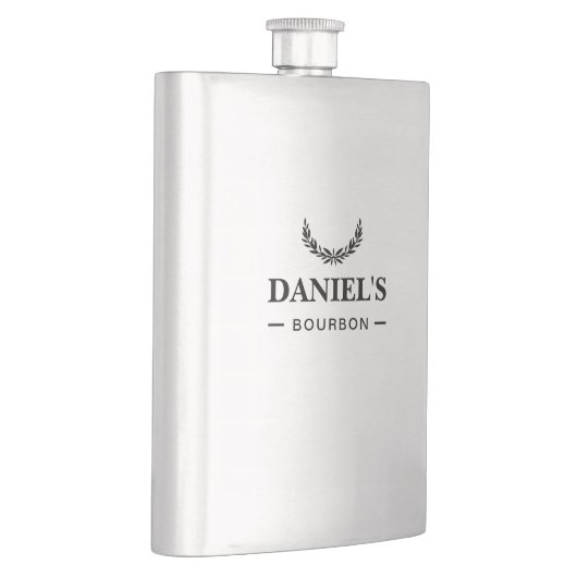 Flasque Elegant Silver Personalize Name Groomsmen Wedding (Droite)