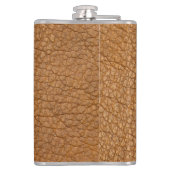 Flasque en faux cuir marron avec monogramme élégan (Dos)
