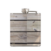 Flasque en planches de bois rustique monogrammé (Dos)