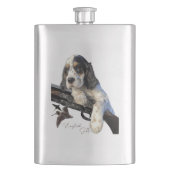 Flasque English Setter, cute puppy coffee mug flask (devant)
