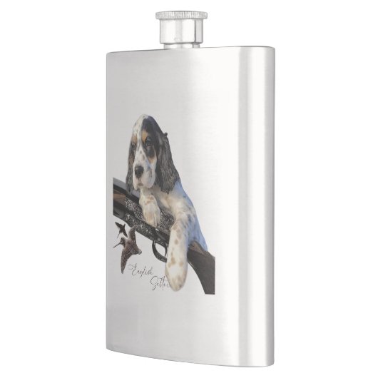 Flasque English Setter, cute puppy coffee mug flask (Gauche)