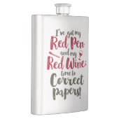 Flasque Enseignant Rouge Stylo Rouge Vin (Droite)