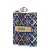 Flasque enveloppé de vinyle bleu pour liqueur ou v (Gauche)