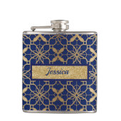 Flasque enveloppé de vinyle bleu pour liqueur ou v (Devant)