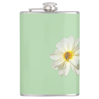 Flasque enveloppé de vinyle Fleur blanche et abeil