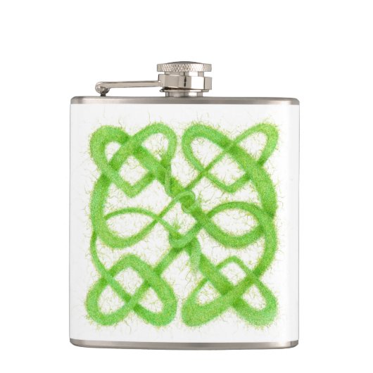 Flasque enveloppée de vinyle GREEN CELTIC KNOT (Devant)