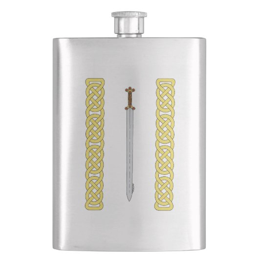 Flasque Épée celtique antique et entrelacs (devant)