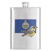 Flasque État Birdorable du Kansas : Meadowlark occidental (devant)