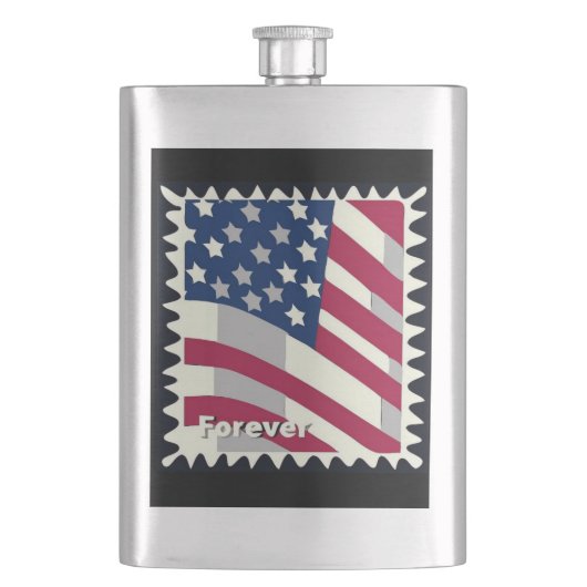 FLASQUE ÉTATS-UNIS D'AMÉRIQUE DRAPEAU FOREVER STAMP (devant)