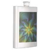 Flasque Etoile Abstraite, Bleu brillant Vert Or Fractal Ar (Droite)