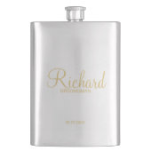 Flasque Étudiant Personnalisé En Or De Script Moderne (devant)